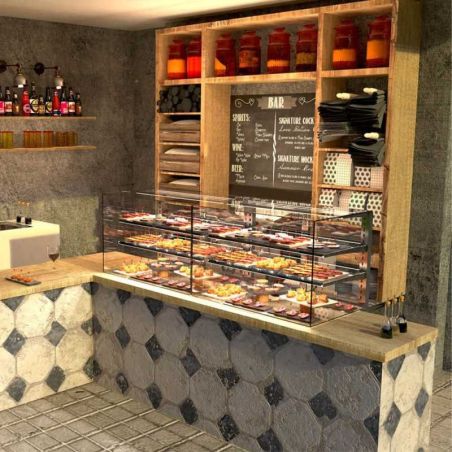 Vitrines de sobretaula amb 2 prestatges i gran visió