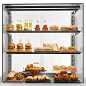 Vitrines de comptoir de 60 cm avec 2 étagères et vision panoramique