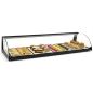 Expositor neutro de cristal curvado para hostelería. Vitrina expositora para bar y restaurante nueva de exposición.