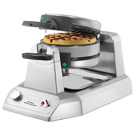 Gaufrier belge professionnel double rotatif avec deux plaques pour haute production