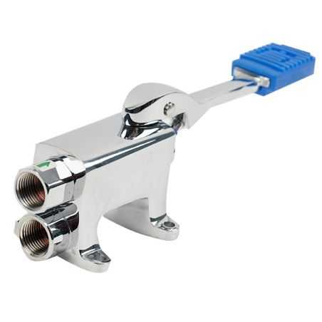 Grifo de pedal para lavamanos 1 agua fría con instalación a suelo