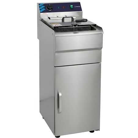 Commercial floor-standing electric fryer 10 L 6 kW with drain tap