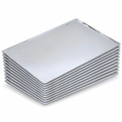 Lot de 10 plaques aluminium lisses 60x40 cm pour boulangerie