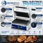 Grill eléctrico industrial con placas acanaladas 44x41 cm Worldmai