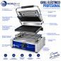 Grill électrique professionnel avec plaques rainurées 44x41 cm Worldmai