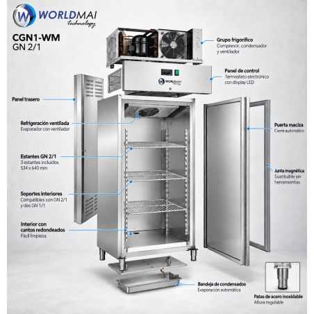 Congélateur armoire Vertical négative GN 2/1