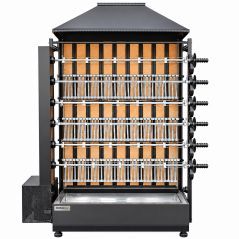 Rostidor de pollastres professional de llenya, 6 espases, capacitat per a 30 pollastres, Worldmai, per a hostaleria