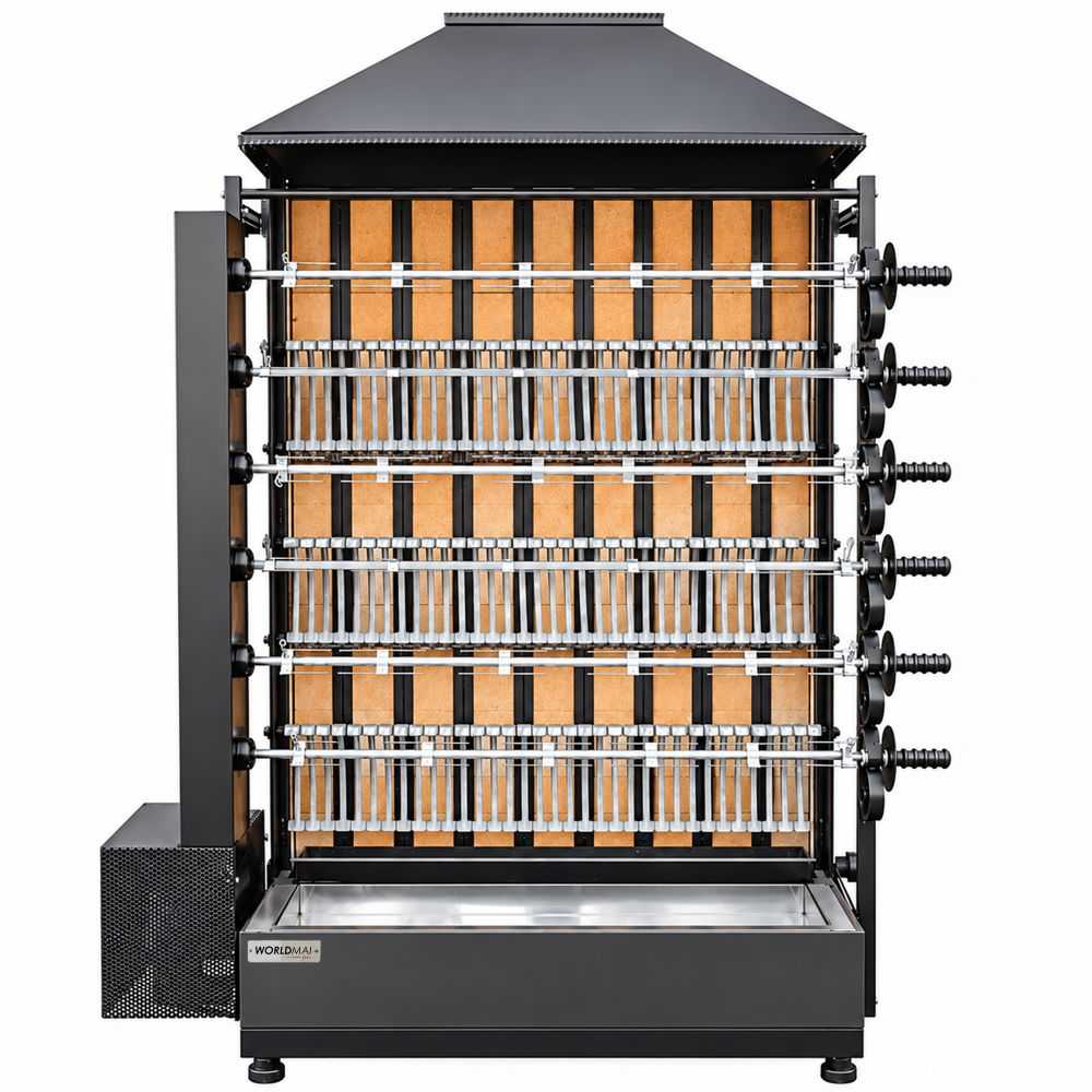 Professional Wood-Fired Chicken Rotisserie 6 Spits 30 Chickens Worldmai