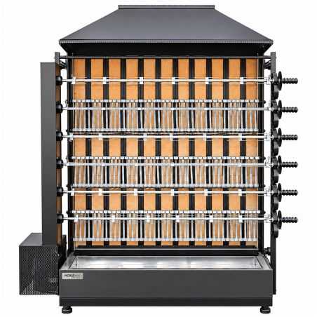 Rostidor de pollastres professional de llenya, 6 espases, capacitat per a 36 pollastres, Worldmai, per a hostaleria