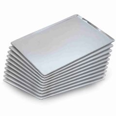 Pack of 10 Smooth Aluminium Bakery Trays 60x40 cm