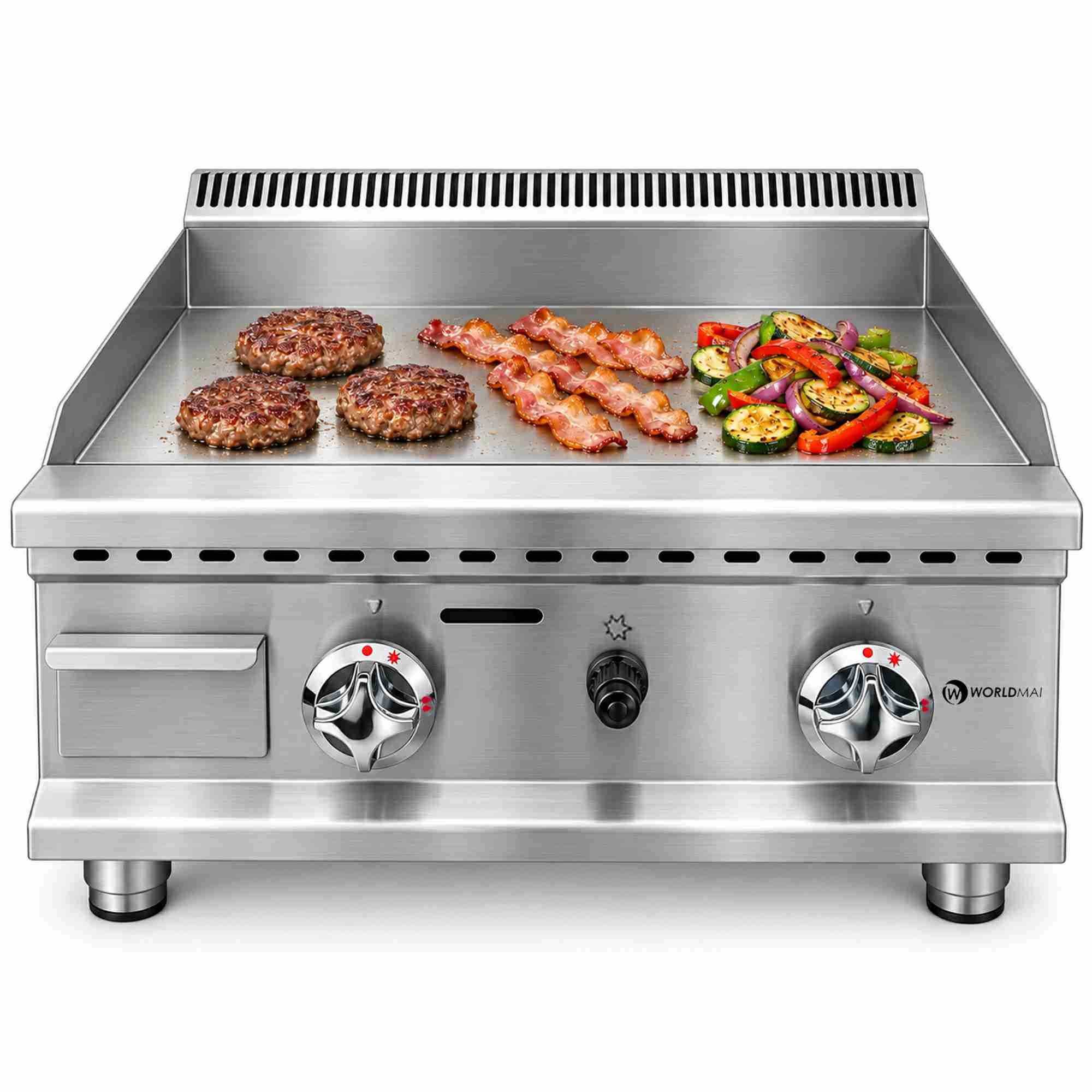 Plancha professionnelle à gaz 60x40 cm de comptoir Worldmai