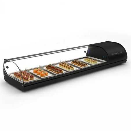 Vitrina de tapes professional 6 GN 1/3 amb il·luminació LED seminova