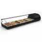 Vitrine à tapas professionnelle 6 GN 1/3 avec éclairage LED semi-neuve Vitrine à tapas professionnelle 6 GN 1/3 avec éclairage LED semi-neuve