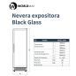 Nevera expositora vertical negra con puerta y marco de cristal WORLDMAI nueva de exposición