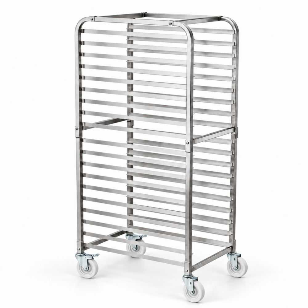 Chariot à Plateaux Professionnel en Acier Inoxydable 20 Glissières