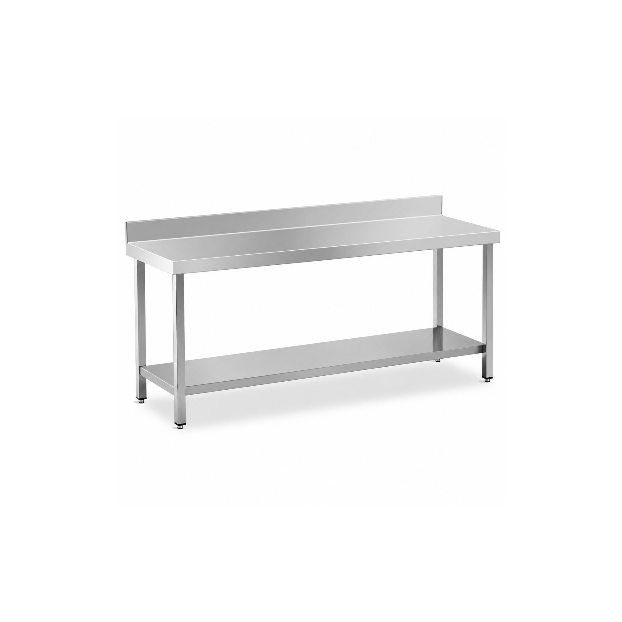 Professional Wall Work Table 2000x600 mm with Shelf and Upstand