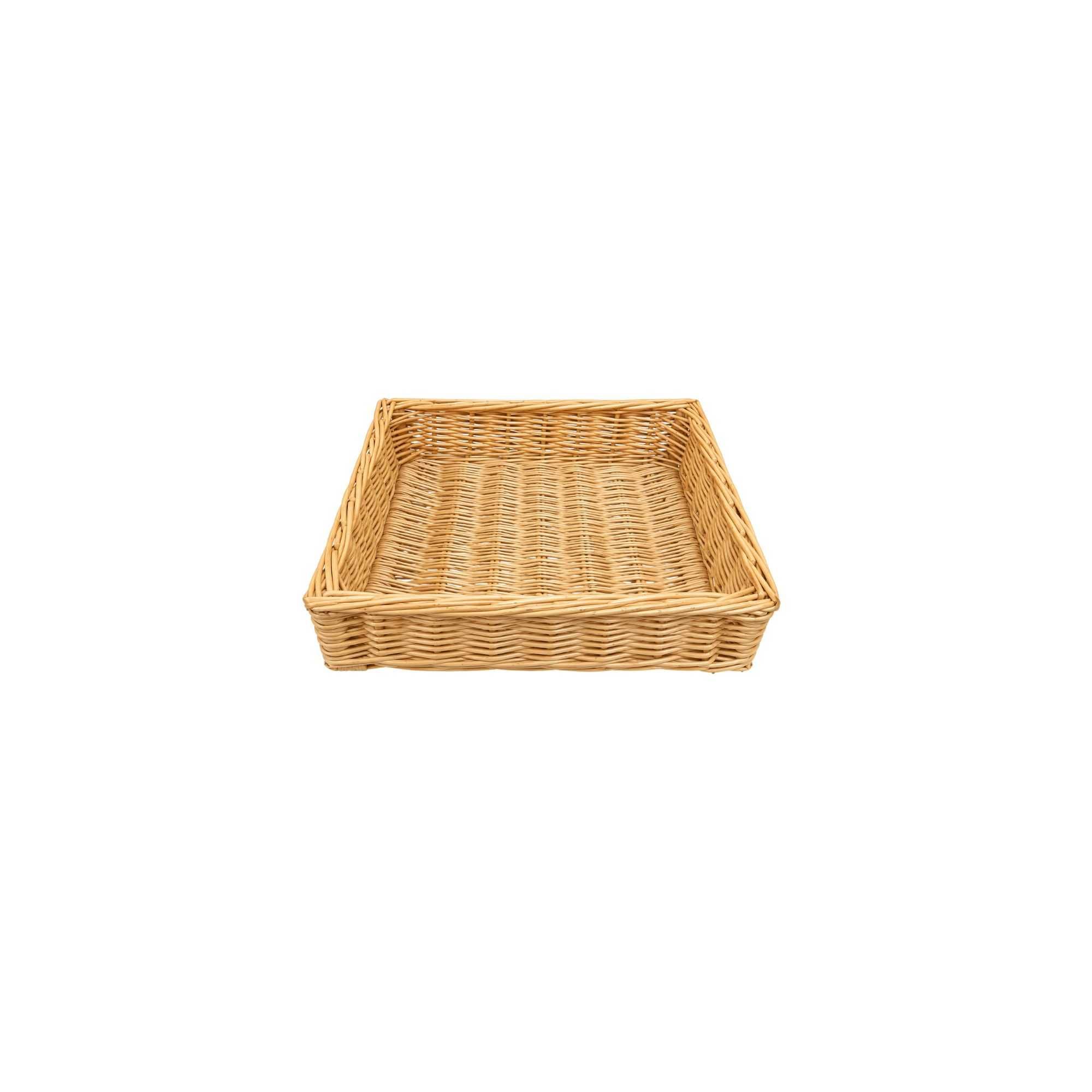 Lot de 6 paniers carrés en osier 41x41x41 cm pour boulangerie et présentation du pain