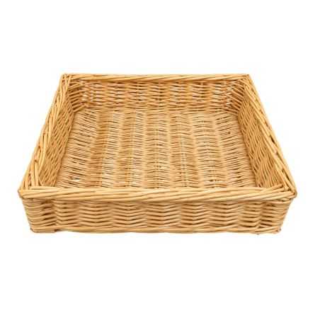 Lot de 6 paniers carrés en osier 41x41x41 cm pour boulangerie et présentation du pain