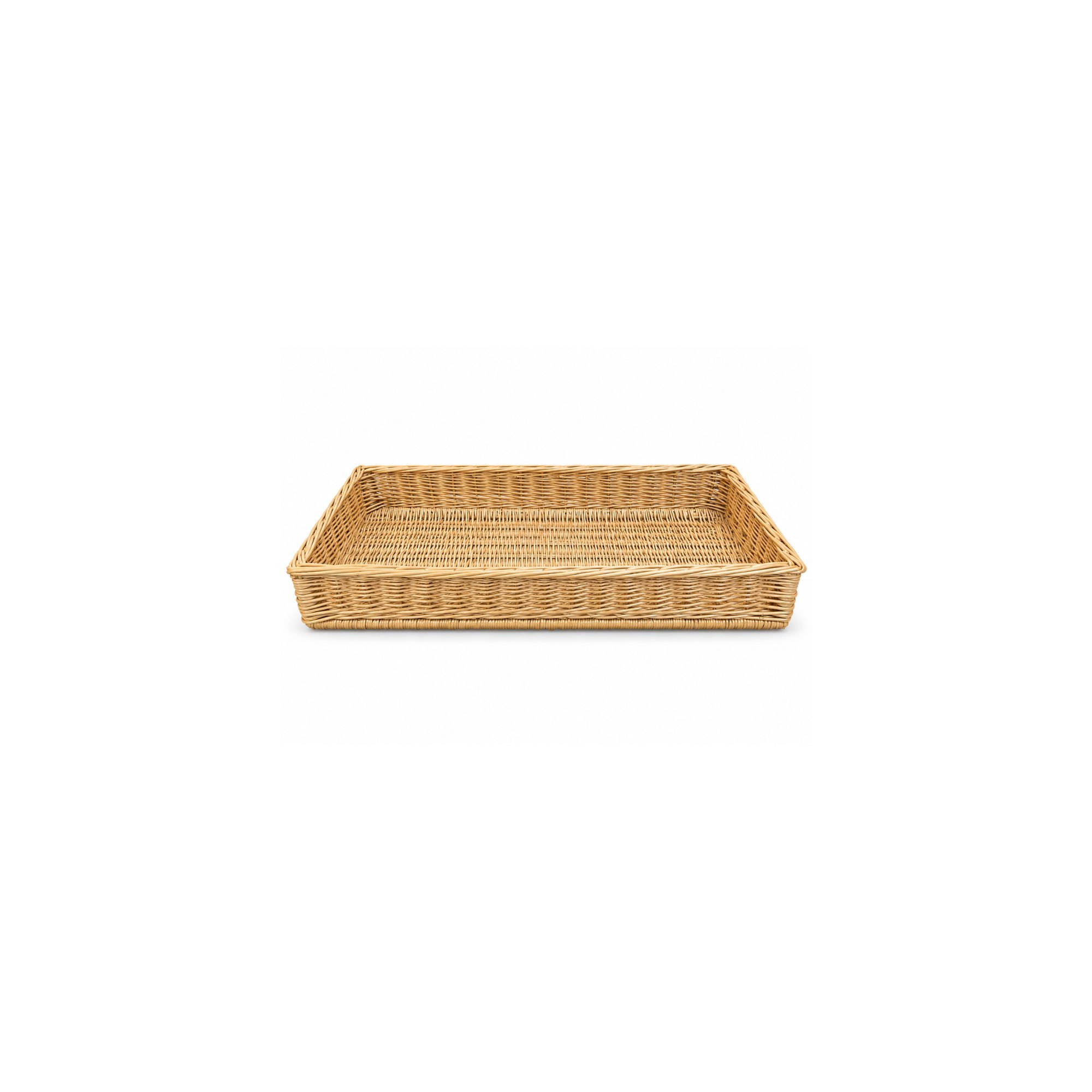 Pack of 3 Rectangular Wicker Baskets 41x86 cm for Bakery Display
