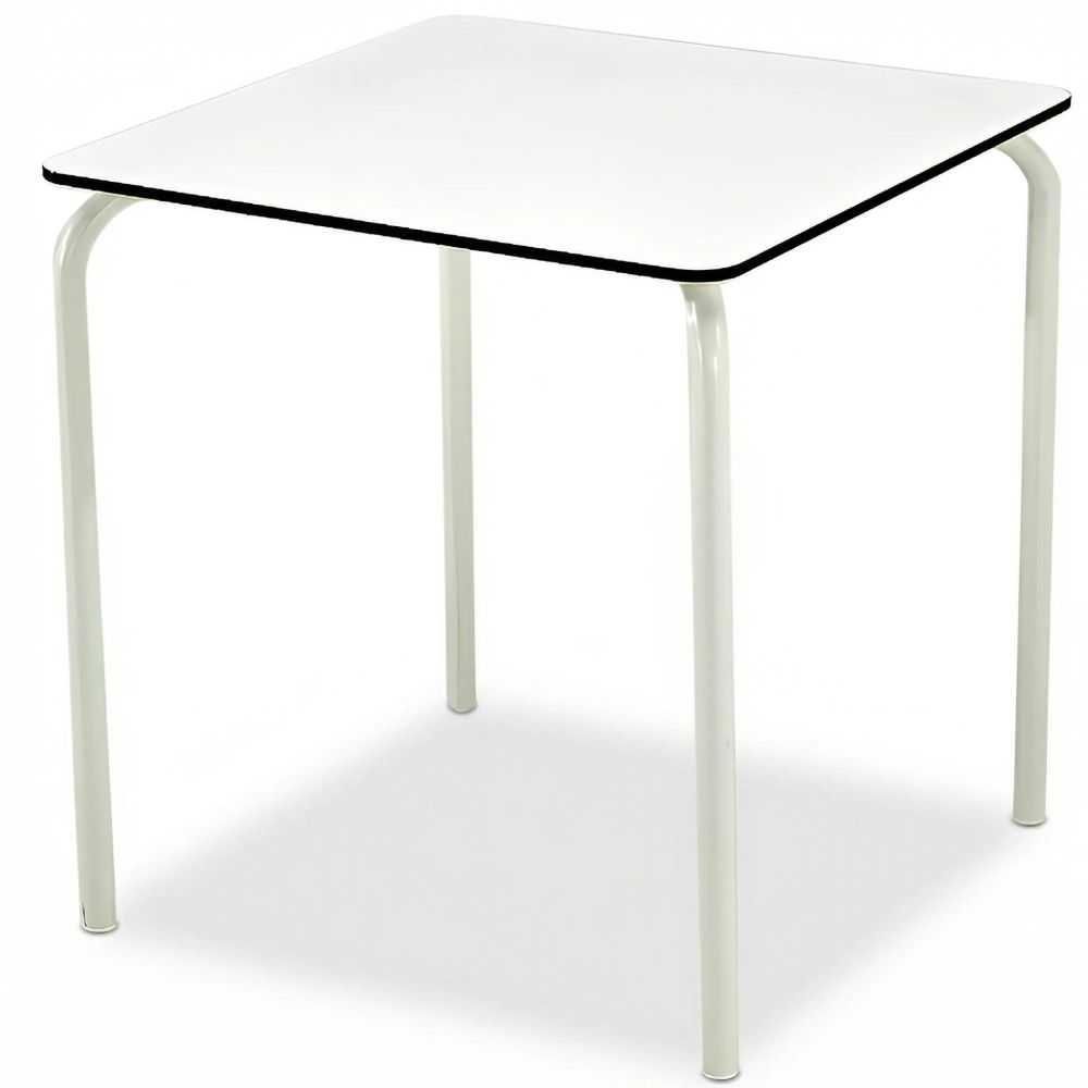 Table de terrasse blanche empilable 70x70 cm d'exposition Table de terrasse blanche empilable 70x70 cm d'exposition