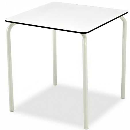 Table de terrasse blanche empilable 70x70 cm d'exposition