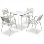 Table de terrasse blanche empilable 70x70 cm d'exposition Table de terrasse blanche empilable 70x70 cm d'exposition