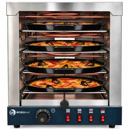 Horno tostador eléctrico profesional en inox de 4 pisos para pizza Worldmai