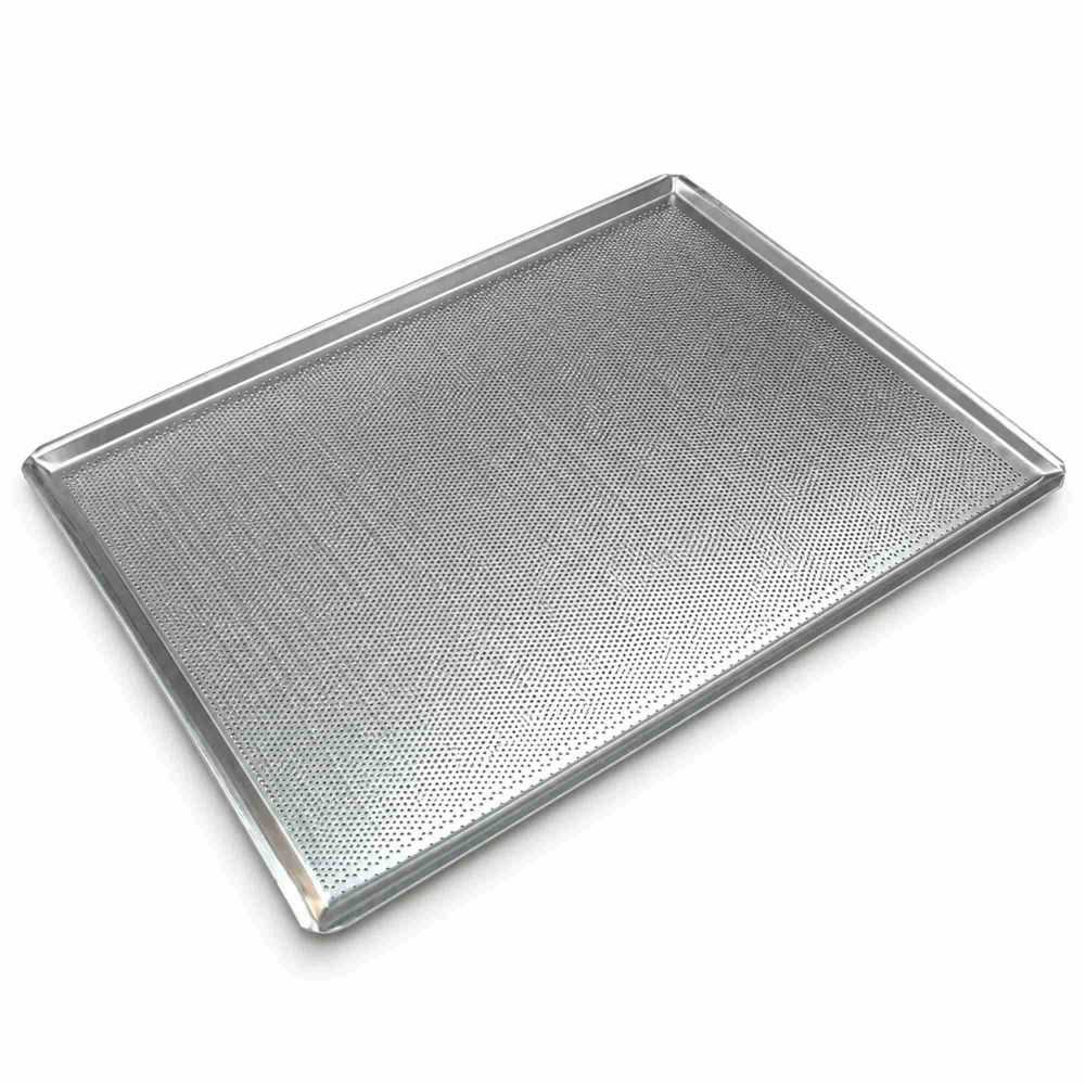Perforated aluminium baking tray 48x34 cm for bakery ovens Worldmai Perforated aluminium baking tray 48x34 cm for bakery ovens Worldmai