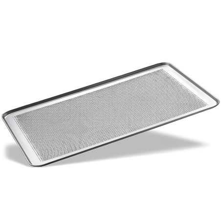 Pack of 4 perforated aluminium baking trays 60x40 cm (€16/unit) for baking bread Worldmai