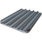 Pack of 4 fluted aluminium baking trays 60x40 cm with 5 channels (€24/unit) for commercial ovens Worldmai