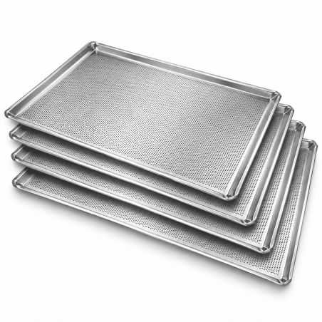 Lot de 4 plaques perforées en aluminium 48x34 cm (16 €/u.) pour fours industriels Worldmai