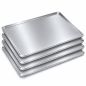 Pack of 4 deep-drawn solid aluminium baking trays 60x40 cm (€16/unit) for professional bakeries Worldmai