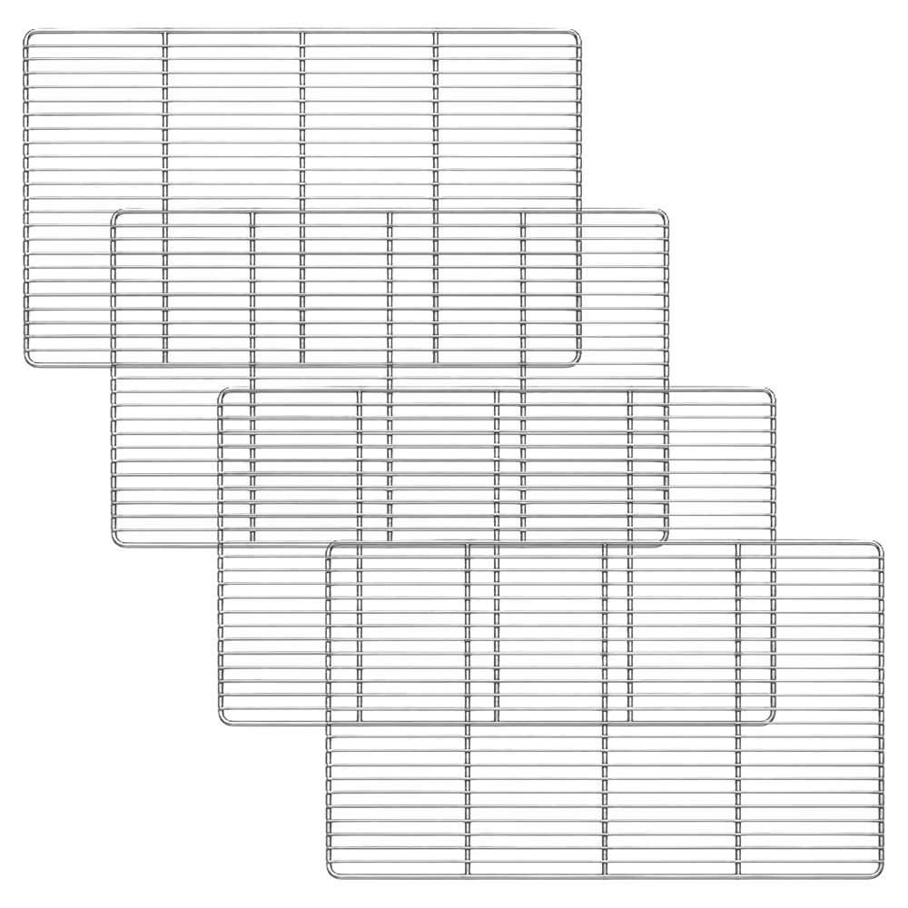Lot de 4 grilles en acier inoxydable 60x40 cm (21 €/u.) pour fours de boulangerie Worldmai