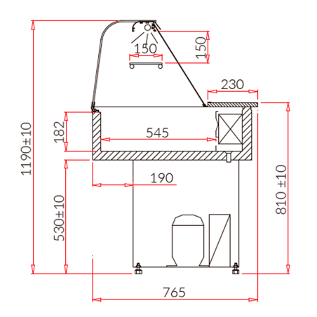 Vitrina refrigerada pequeña XS