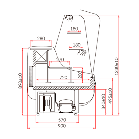 Refrigerated display case