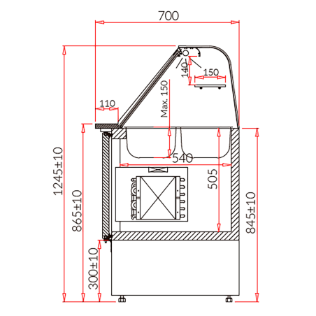 Refrigerated straight XL