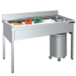 Plonge - table inox pour préparation de légumes