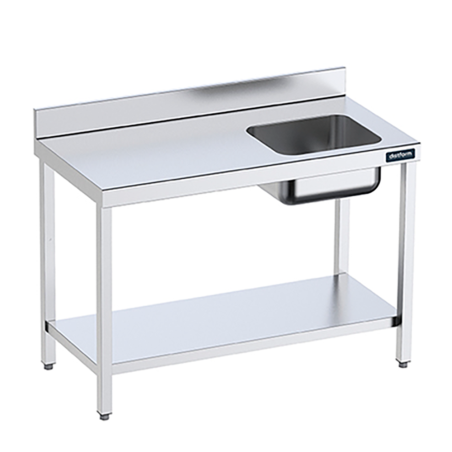 Wall-mounted tables with sink and shelf 600