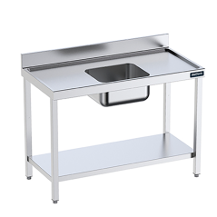 Wall-mounted tables with sink and shelf 600