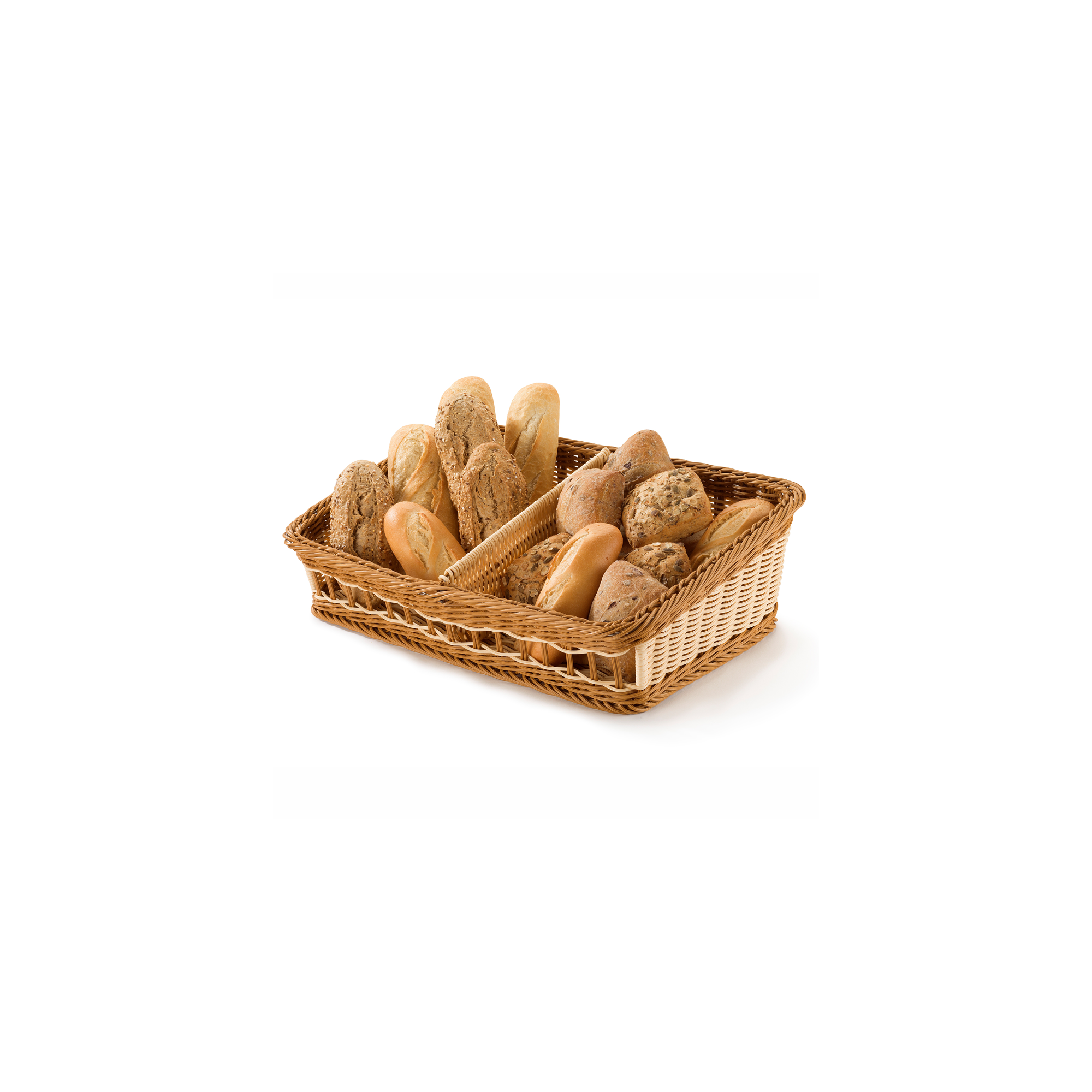 Cesta rectangular dos compartimentos