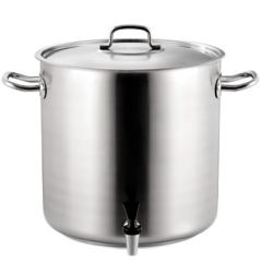 Pots avec robinet et couvercle en acier inoxydable