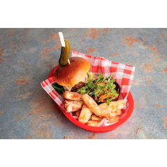 Red checkered greaseproof paper for food service (200 pcs.)