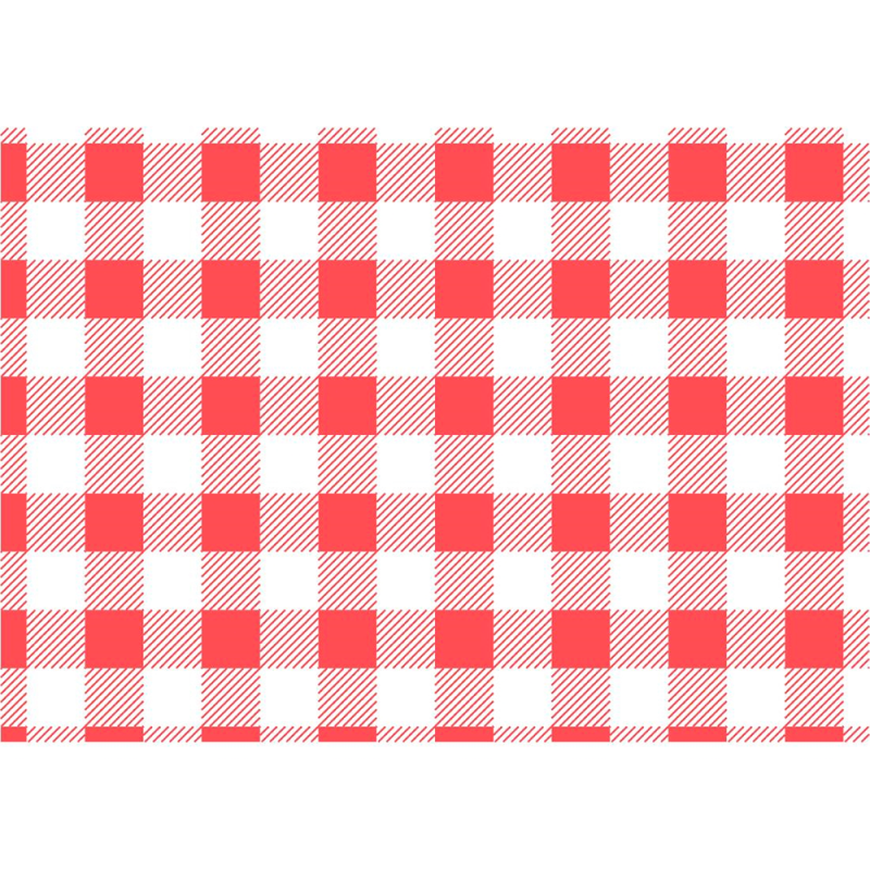 Papier ingraissable à carreaux rouges pour restauration (200 pcs.)