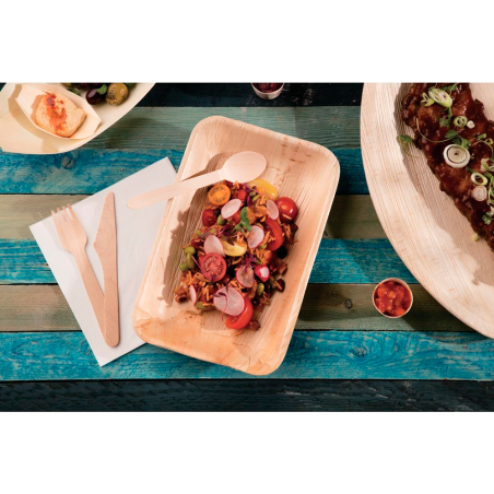 Biodegradable birch disposable cutlery (Pack of 100 units)