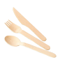 Biodegradable disposable birch wood cutlery (100 pcs.)