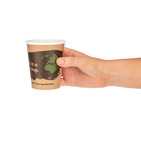 Vaso compostable de una sola pared