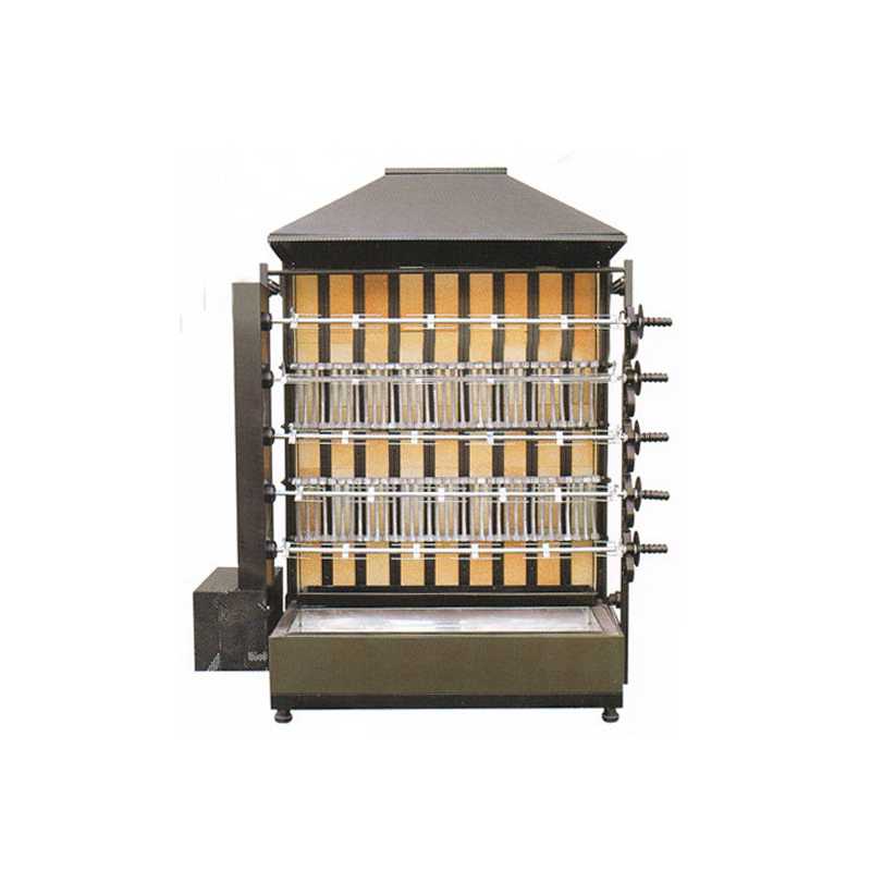 Wood-fired chicken rotisserie oven 5 spits large