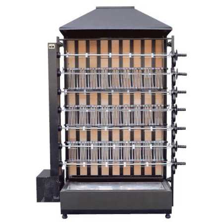 Wood-fired chicken rotisserie oven 7 spits large