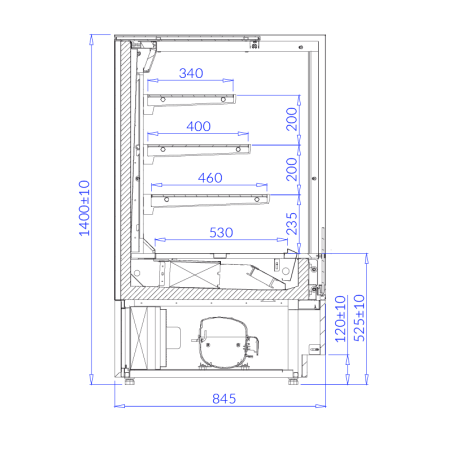 Bakery Display Case Cube 2 Open