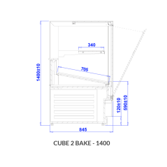 Bakery Display Case Cube 2 Bake
